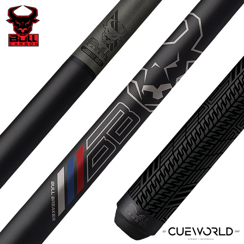 Bull Carbon Bull Breaker Gun Metal Break Cue with Multi-Zone Sport Grip Wrap