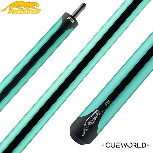 Predator P3 Pool Cue - Painted Teal with Black Stripe - No Wrap