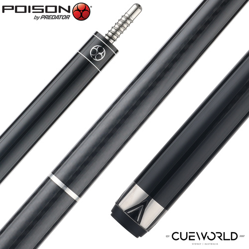 Poison Maelith Pool Cue with Carbon Fiber Shaft - Black/Black - No Wrap