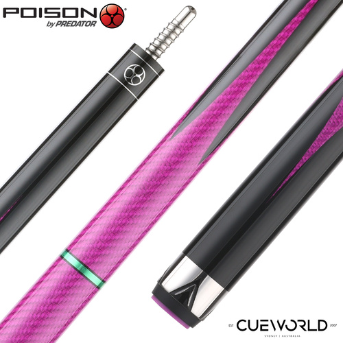 Poison Maelith Pool Cue with Carbon Fiber Shaft - Pink/Black - No Wrap