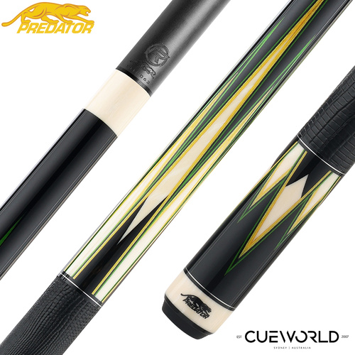 Predator LE TS 16 Radial Joint Pool Cue Ebony with Green/Yellow Points Leather Wrap