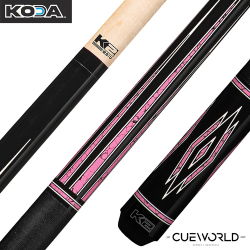 K2 KL140 Black and Pink Recon Graphic Pool Cue with 12.50mm K2 LD Shaft