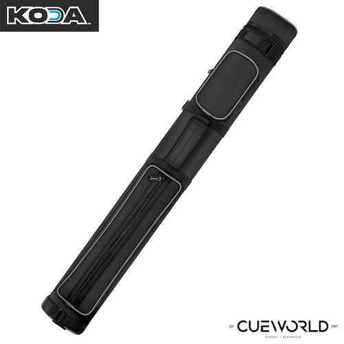 Nylon Piped Oval Polyform Hard Pool Cue Case 2B2S Black & Grey