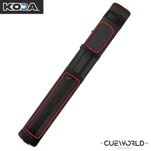 Nylon Piped Oval Polyform Hard Pool Cue Case 2B2S Black & Red
