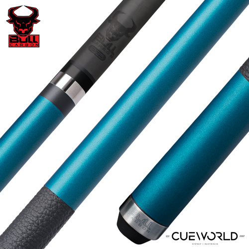 Bull Carbon Teal Stained Pool Cue with Bull Carbon Shaft 12.65mm - LD14