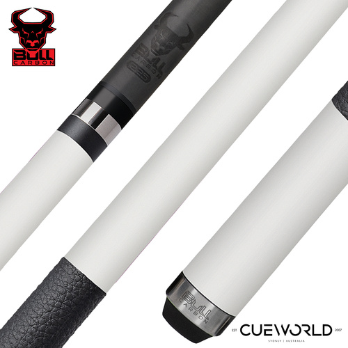 Bull Carbon White Stained Pool Cue with Bull Carbon Shaft 12.65mm - LD15