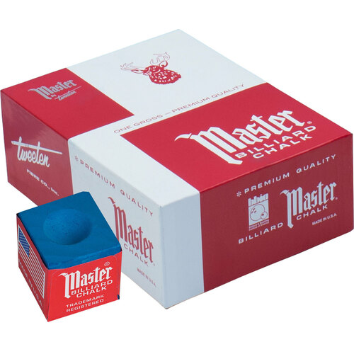 MASTER POOL BILLIARD SNOOKER CUE TIP CHALK BLUE GROSS 144 CUBES