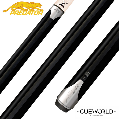 Predator P3 Black Pool Cue No Wrap 13mm