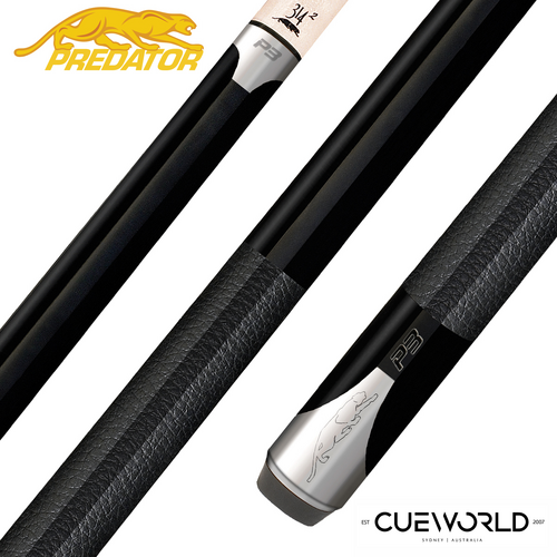 Predator Black P3 Pool Cue with Leather Luxe Wrap