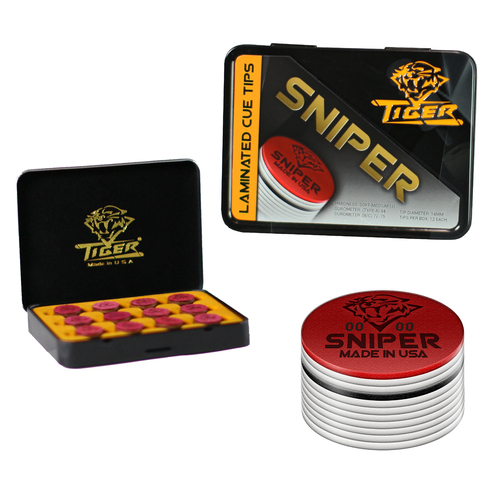 TIGER SNIPER LAMINATED CUE TIPS 14MM SOLD INDIVIDUALLY